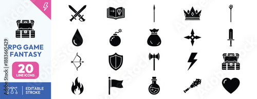 Fantasy RPG Game Icons Set 1.