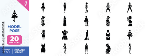 Silhouettes of Various Human Poses.