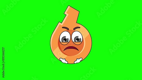 whistle character with expressions of irritation, anger, and contempt, face with Steam From Nose