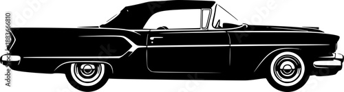 Silhouette of a classic convertible car
