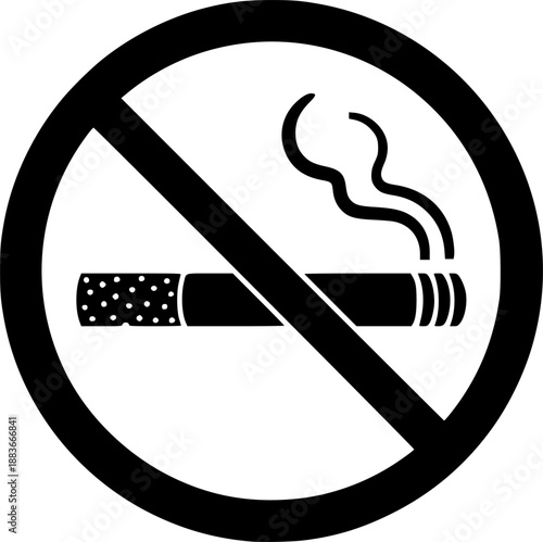 No smoking symbol prohibition silhouette vector illustration
