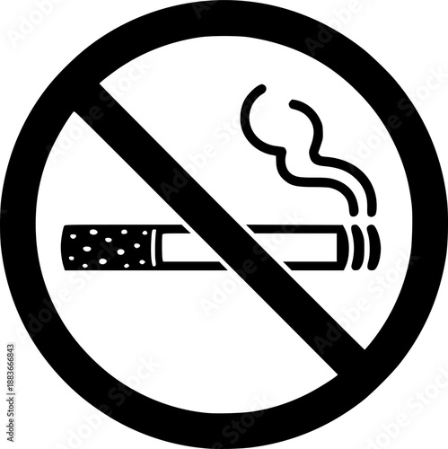 No smoking symbol prohibition silhouette vector illustration
