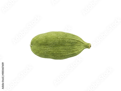 Wallpaper Mural Single green cardamom pod with distinct ridges isolated background Torontodigital.ca