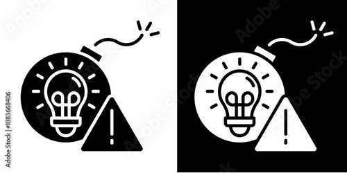 Disruptive Idea  Icon Set White Glyph Style Collection