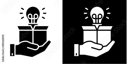 Open Innovation  Icon Set White Glyph Style Collection