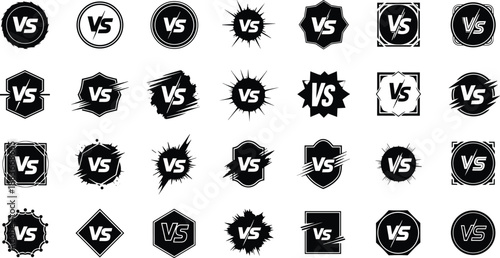 Monochrome VS Versus Competition Badges Set