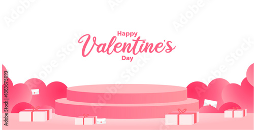 Valentine's Day Heart Podium Stage