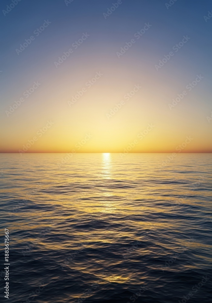 Obraz premium Golden sunlight illuminates the vast, open ocean, symbolizing a fresh start and strong belief in a positive future journey across the waves, sailing, maritime, promise