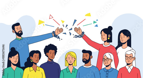 Breaking chains freedom unity diverse people group