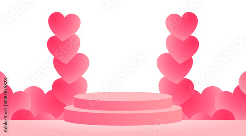 Valentine's Day Heart Podium Stage