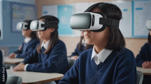 未来の学校の授業風景イメージ