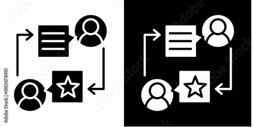 Feedback Loop  Icon Set White Style Collection