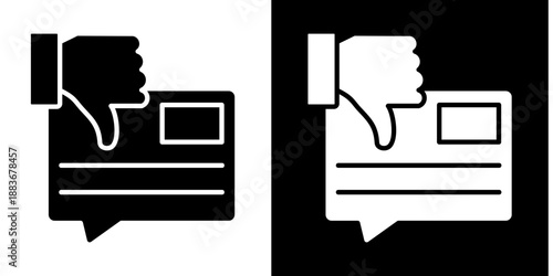 Dislike Feedback  Icon Set White Style Collection
