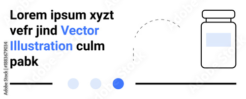 Labeled container alongside segmented content layout, circular indicators, and text elements. Ideal for product marketing, healthcare, branding, instruction, minimalistic design, modern layout