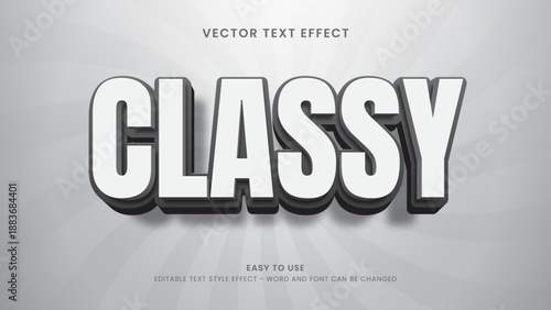 classy editable text effect 3d vector