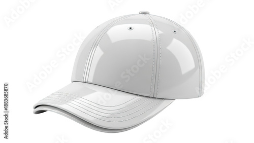 Glossy White Baseball Cap