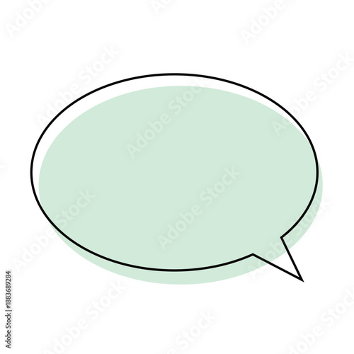 シンプルな淡い緑色の吹き出し