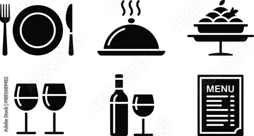 Restaurant and Food Icons Set