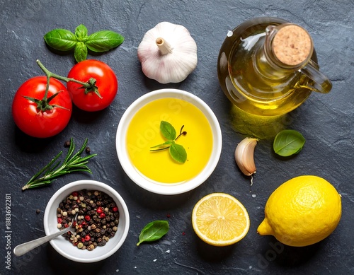 Wallpaper Mural Fresh Ingredients for Mediterranean Cooking Style. Torontodigital.ca