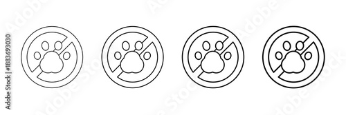 Anti-Poaching Icons Vector Set In Different Stroke Line Style