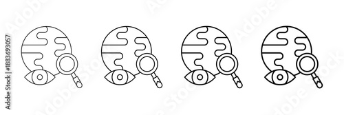 Nature Observation Icons Vector Set In Different Stroke Line Style