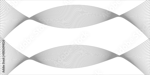 futuristic Abstract wavy background. Thin line on white. minimal round lines abstract tech background. Abstract wave element for design. Digital frequency track equalizer. Stylized line art background
