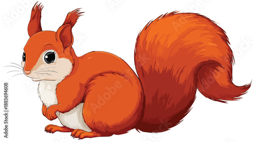 Adorable Cartoon Squirrel Illustration on White Background