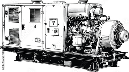 Diesel Electric Generator Clipart Vector Art and Illustration for Professional Use