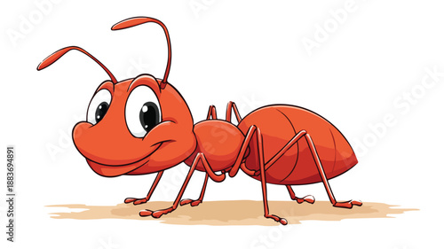 Playful Ant Cartoon Vector Illustration - White Background