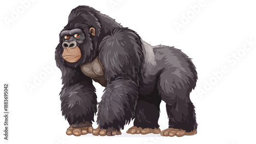 Playful Gorilla Cartoon Vector Illustration with Outline for Marketing and Branding Purposes
