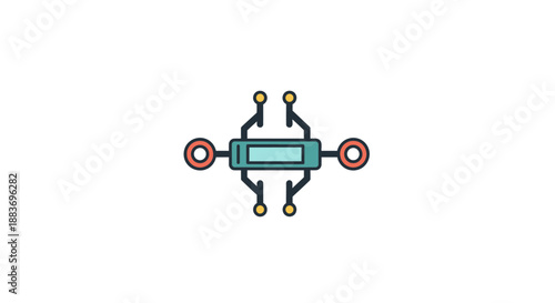 Vector illustration of a drone viewed from directly above in a plain white environment