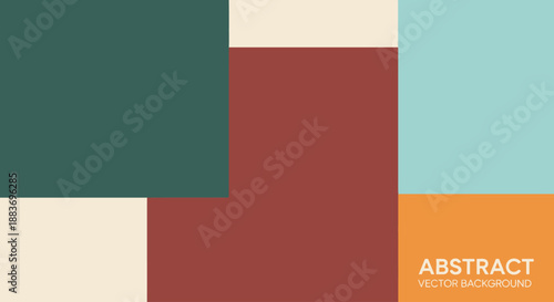 Abstract Geometric Shapes Composition with Various Colors and Textures in a Modern Art Piece