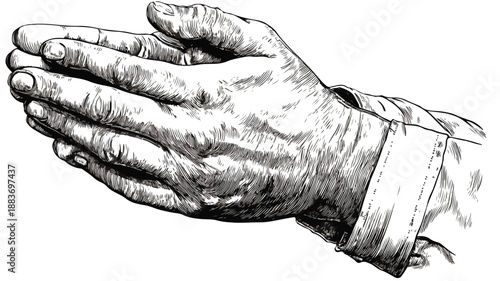 Elegant Prayer Hands Clipart Vector Art and Illustration for Graphic Design Projects