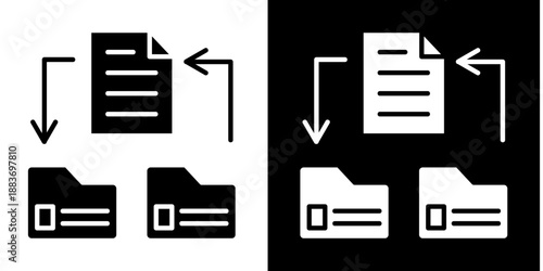Data Migration Icon Set White Glyph Style Collection
