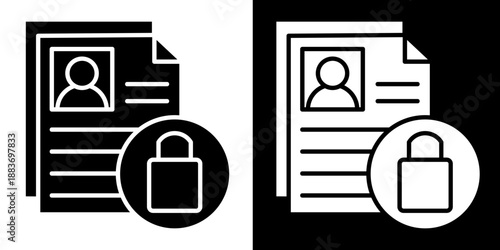 Data Privacy Icon Set White Glyph Style Collection
