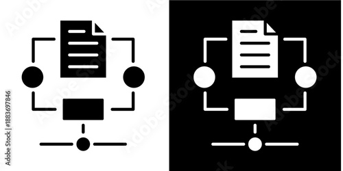 Algorithm Icon Set White Glyph Style Collection
