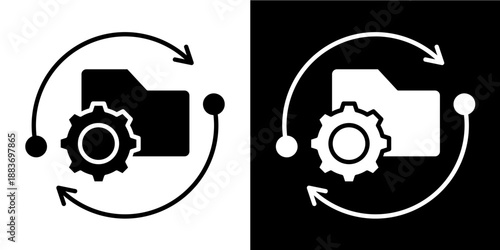 Repository Icon Set White Glyph Style Collection
