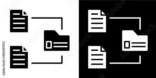 Data Storage Icon Set White Glyph Style Collection
