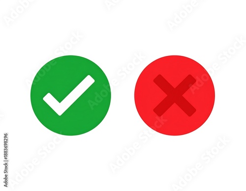 Wallpaper Mural Green Checkmark and Red Cross Icons. Torontodigital.ca