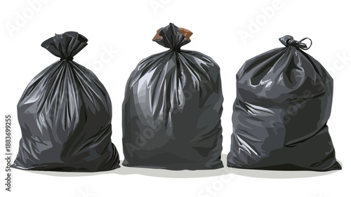 Trash Bags Clipart Vector Art and Illustration with Overlay