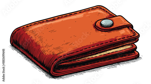 Modern Wallet Clipart Vector Icon Sticker Illustration: Professional Image Usage
