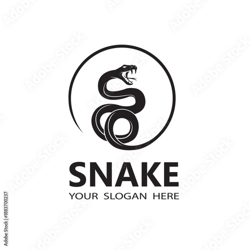 illustration of black snake isolated on white background