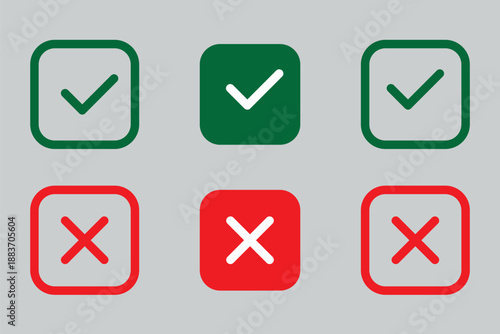 Tick, checkmark, cross, and exclamation mark icon set stock illustration Free Download Tick, checkmark, cross, and exclamation mark icon set stock illustration - GFXLoad