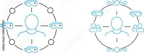 Virtual Reality User Interaction and Social Connection Diagram