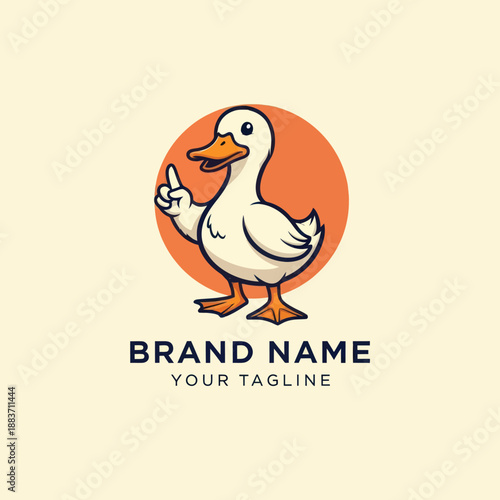 Bild auf Leinwand Cartoon Duck Logo Template Design Element.