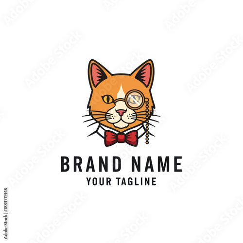 Illustration of a Cat with Monocle and Bowtie.