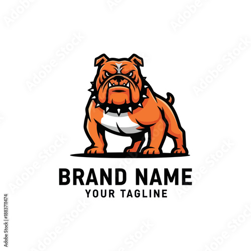 Illustration of an Angry Bulldog Mascot Logo.