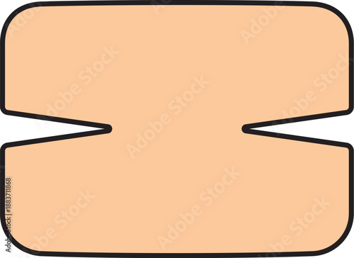 切れ込みの入ったシンプルな茶色い湿布のイラスト素材