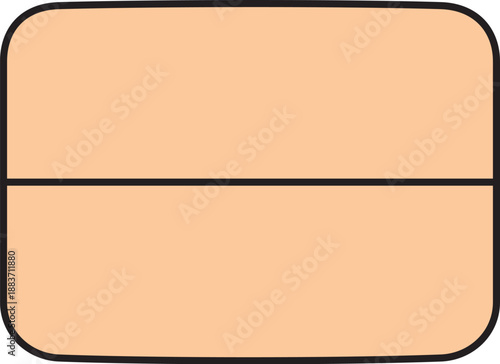 横に2分割されたシンプルな茶色い湿布のイラスト素材