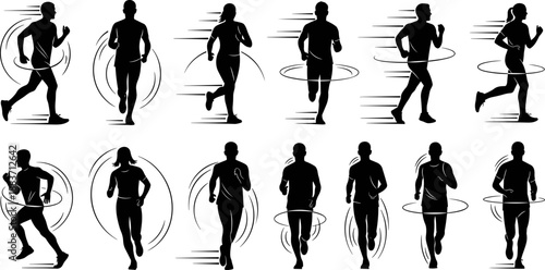 Collection of emergency and vehicle repair tool vector icons, black silhouettes including fire extinguisher, jack, wrench, reflective vest, and first aid kit, safety graphic elements.